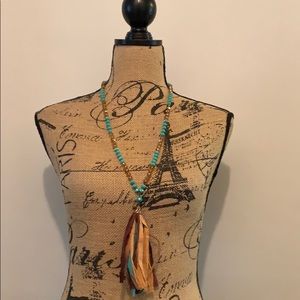 Long Boho Necklace & Earrings Southwestern Flare